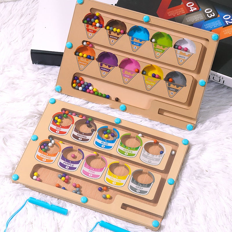 Magnetic Digital Bead Maze Toy For Young Kidsren To Use Pen To Absorb Iron, Early Education, Puzzle, Logical Thinking Training Game - Image 5